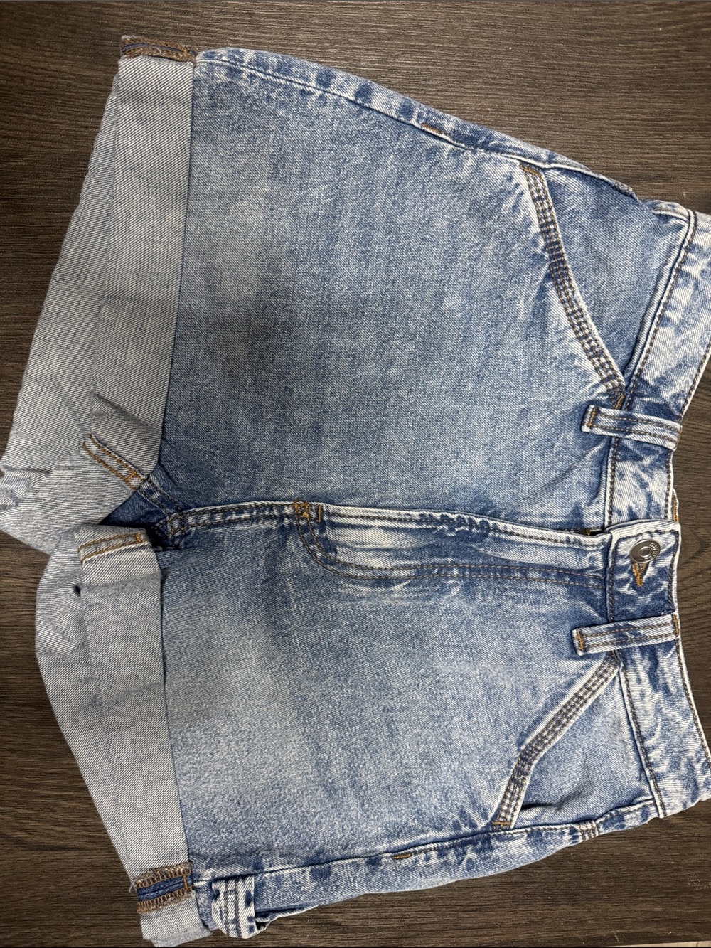 Divided Light Blue Denim Jean Shorts with Rolled Hem